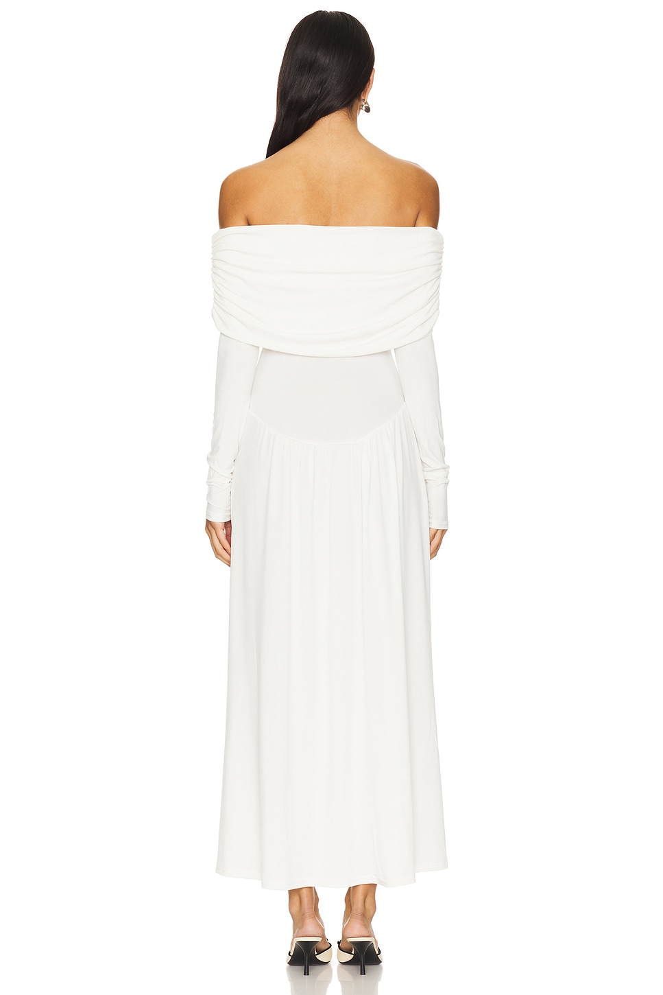 Off Shoulder Ruched Midi Dress - luluinthesky