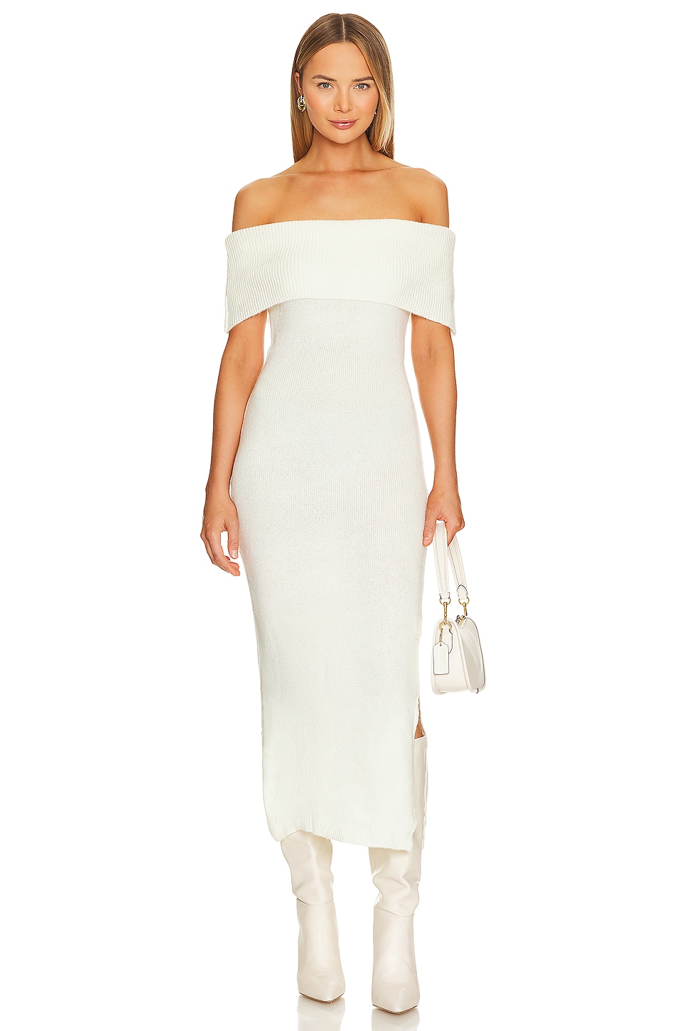 x REVOLVE Off Shoulder Sweater Midi Dress - luluinthesky