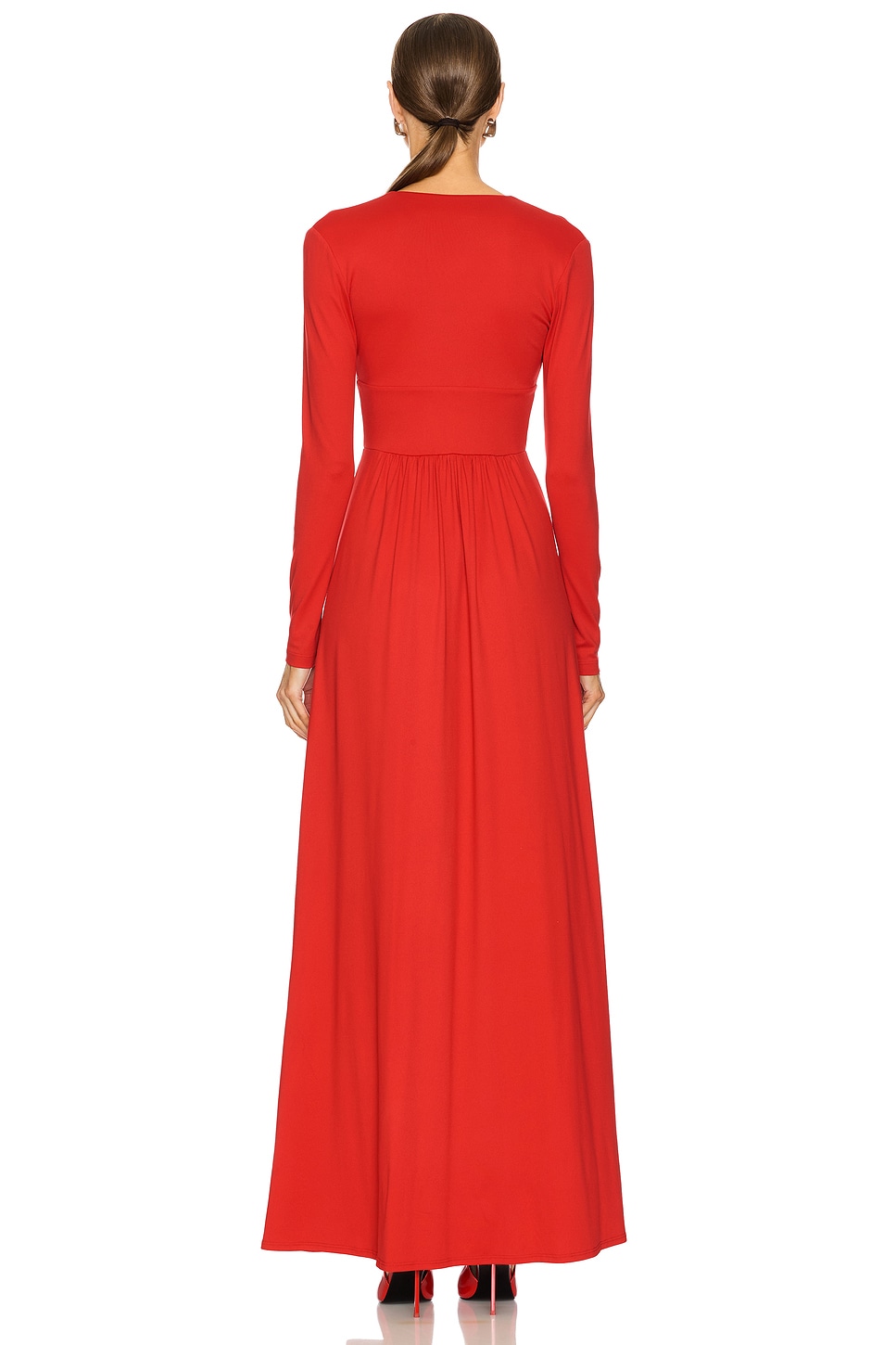 Center Gathered Tie Long Sleeve Dress - luluinthesky