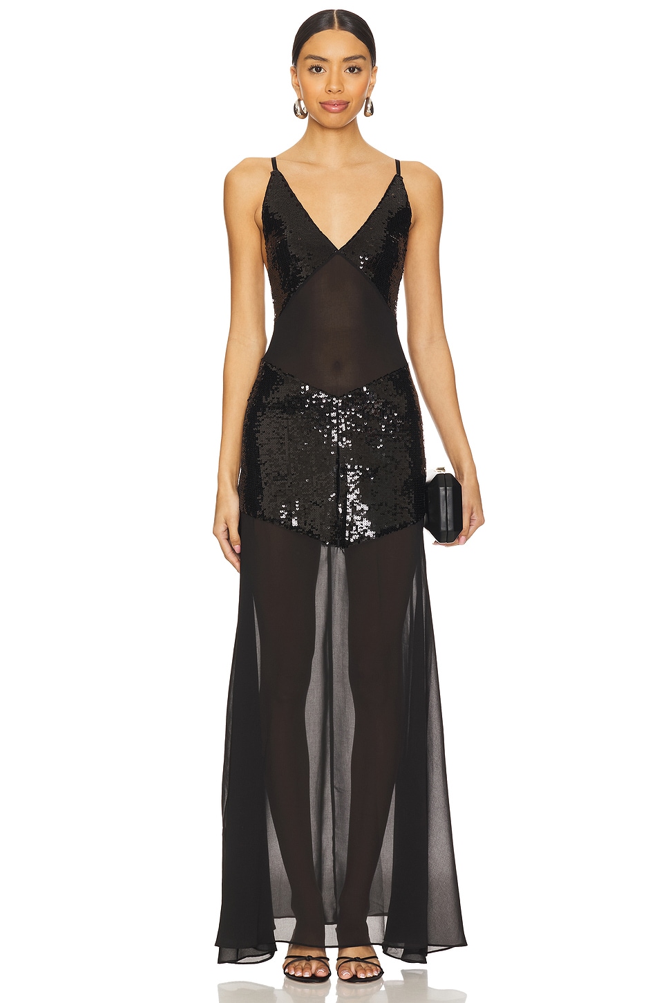 Sheer Panel Maxi Dress - luluinthesky