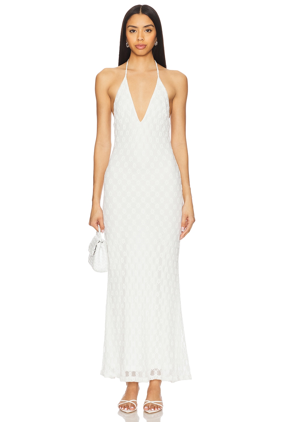 x REVOLVE Adoni Halter Mesh Midi Dress - luluinthesky