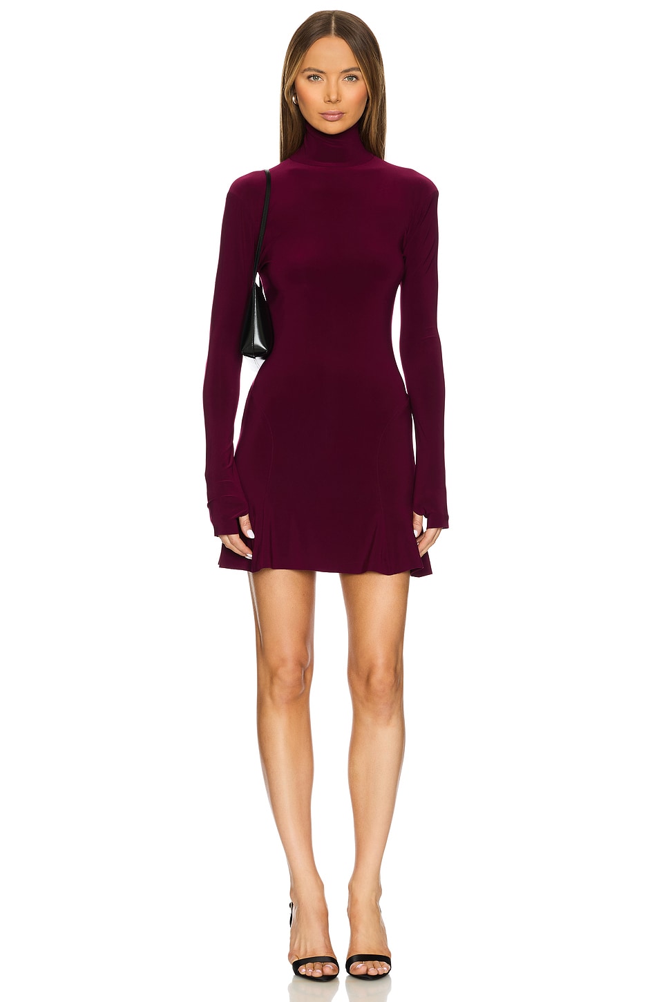 x REVOLVE Long Sleeve Turtleneck Fishtail Mini Dress - luluinthesky