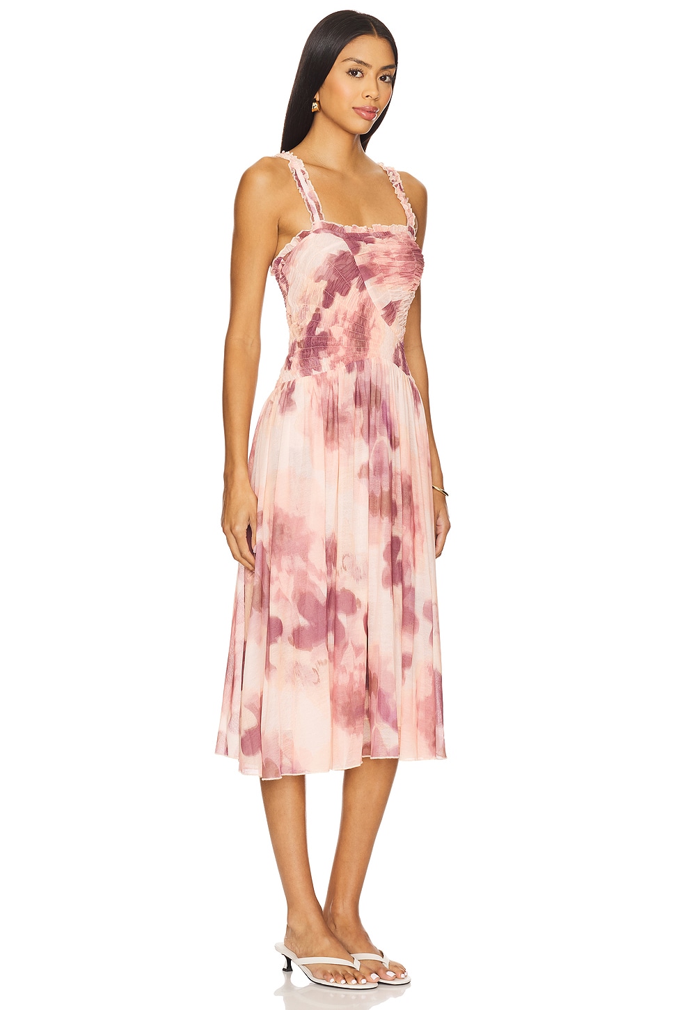 x REVOLVE Tessa Smocked Midi Dress - luluinthesky