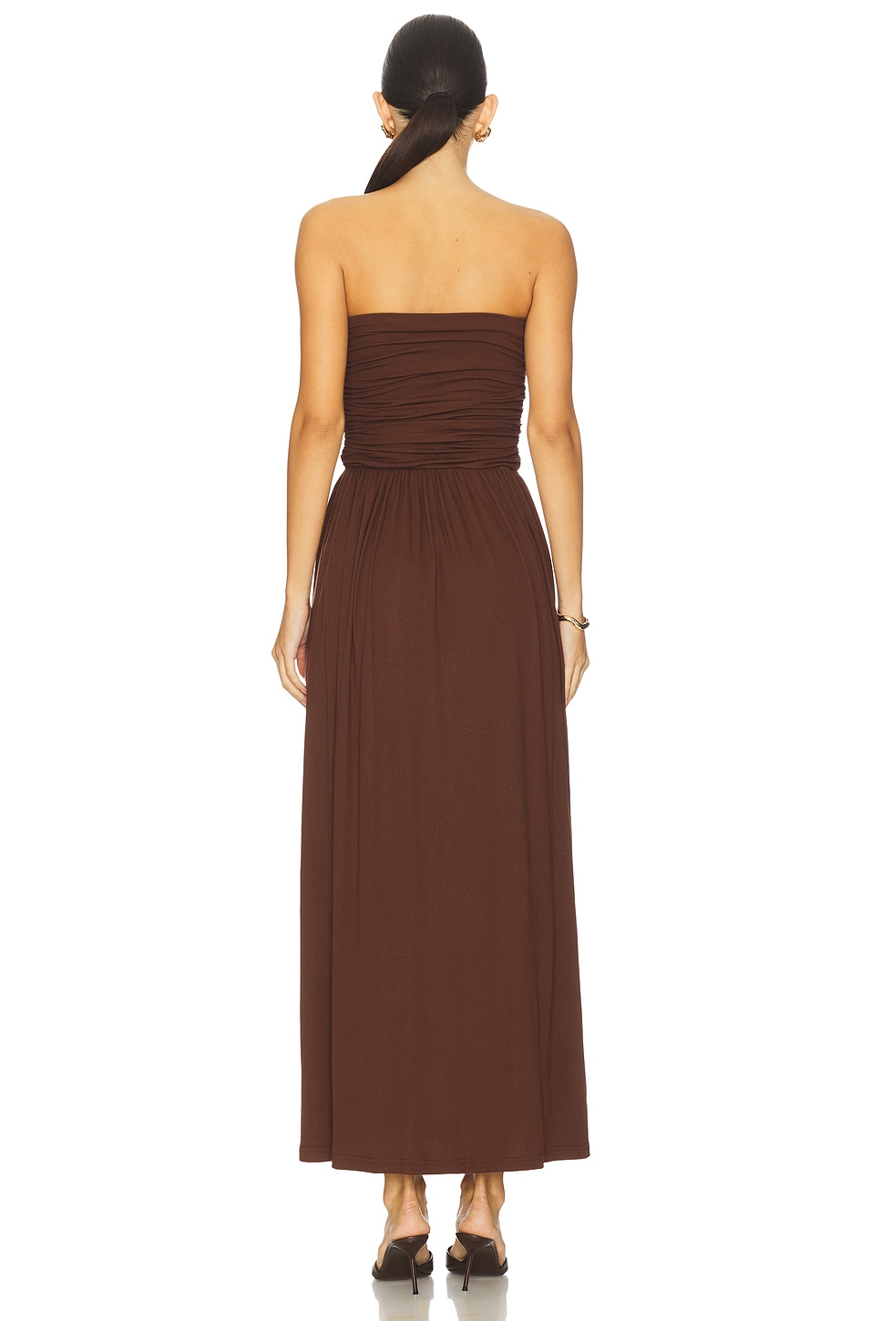 Malone Ruched Strapless Maxi Dress - luluinthesky