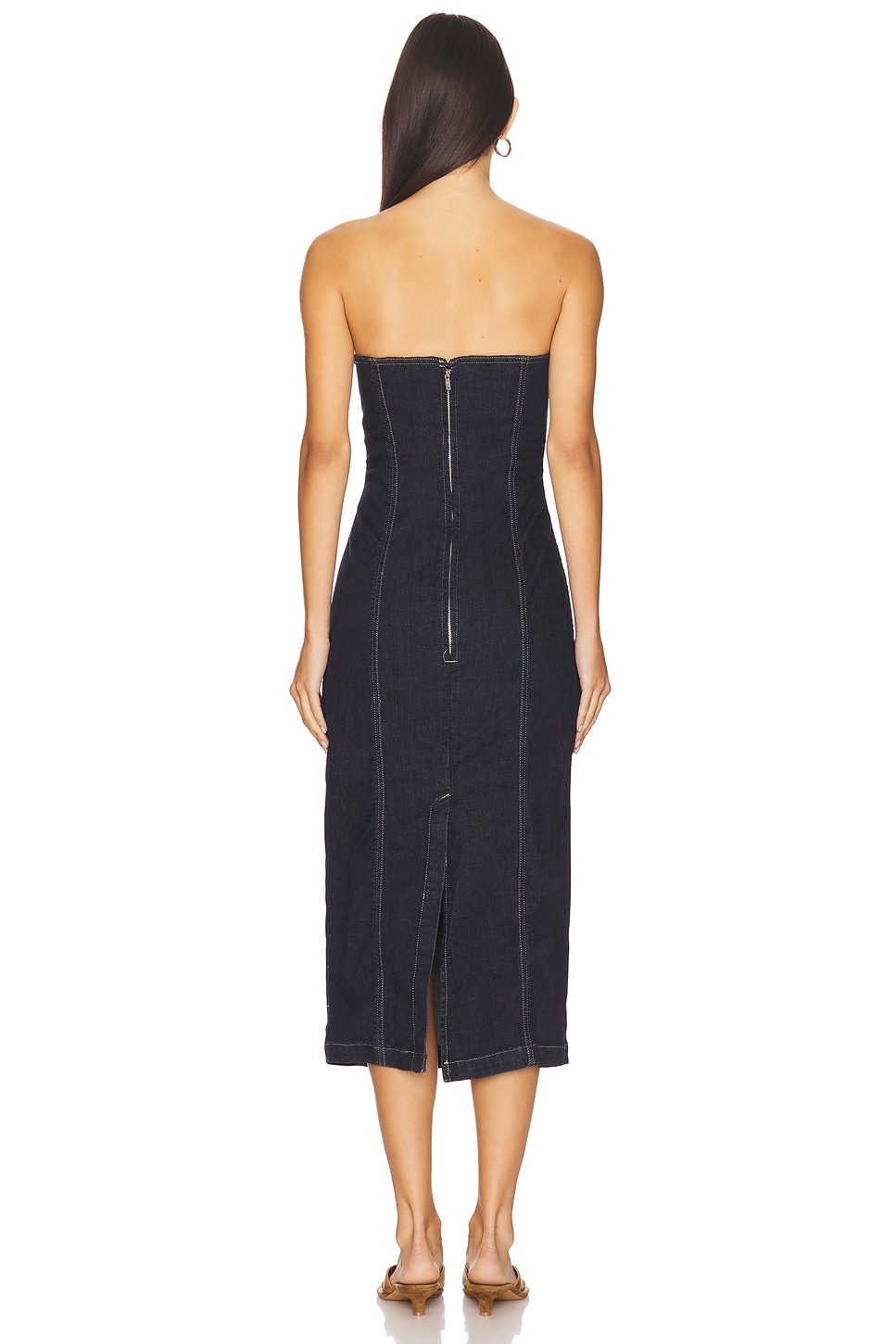 Esme Strapless Midi Dress - luluinthesky