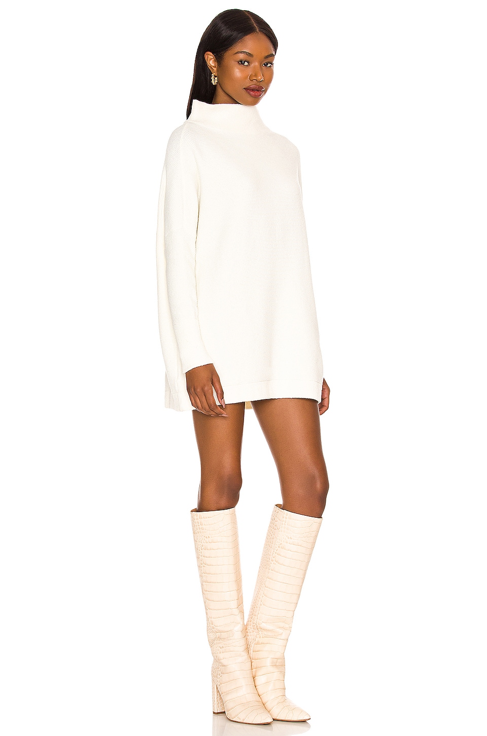 Ottoman Slouchy Tunic Sweater Dress in Ecru - luluinthesky