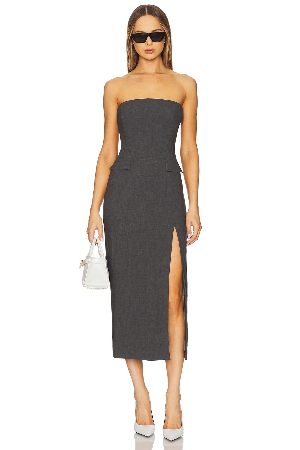 x REVOLVE Nikki Strapless Midi Dress - luluinthesky
