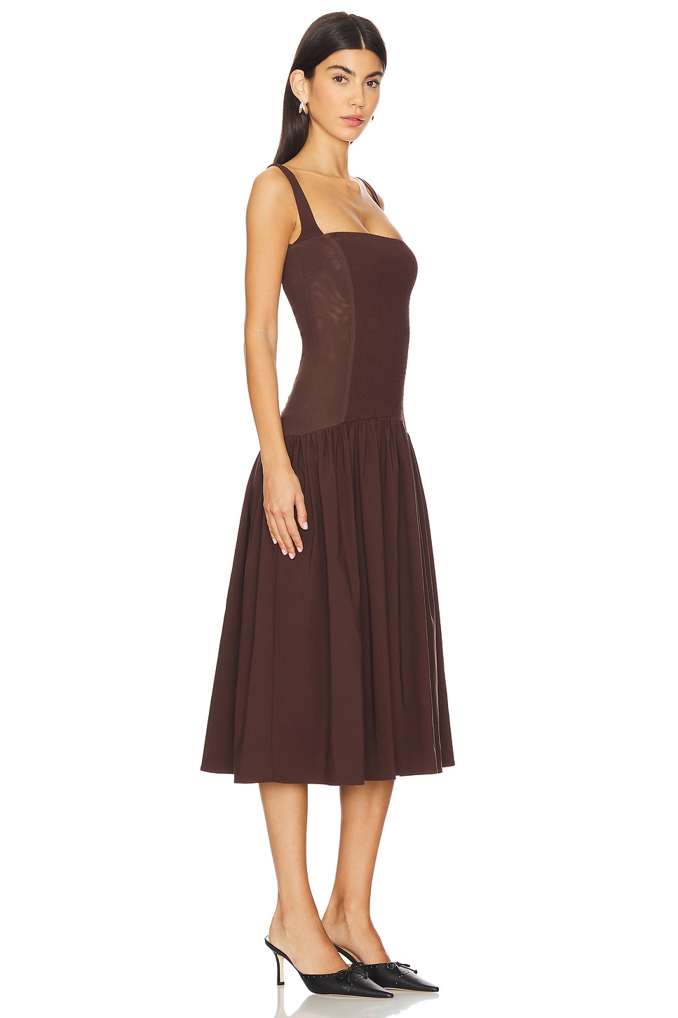 Smocked Drop Waist Midi Dress - luluinthesky