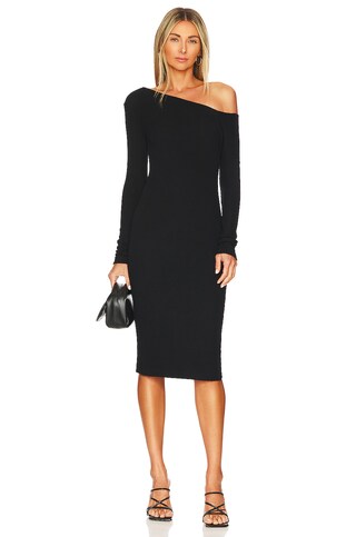 Sweater Knit Slouch Shoulder Dress - luluinthesky