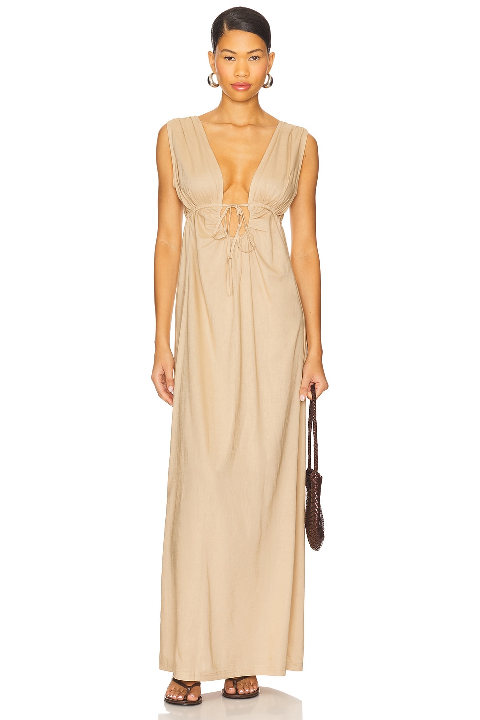 Calli Ruched Front Tie Dress - luluinthesky