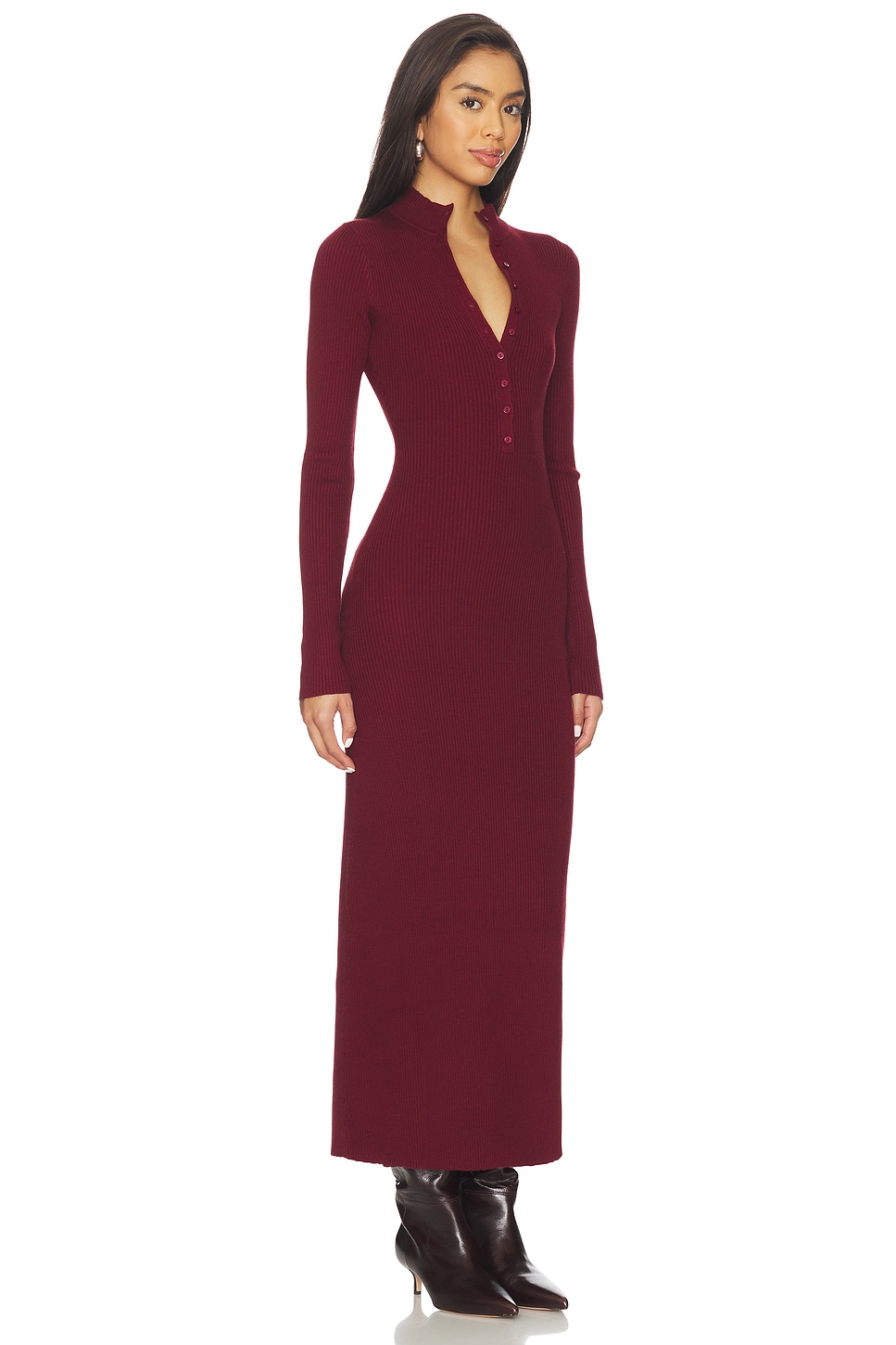 x Christina Elezaj Gretta Mock Neck Midi Dress - luluinthesky