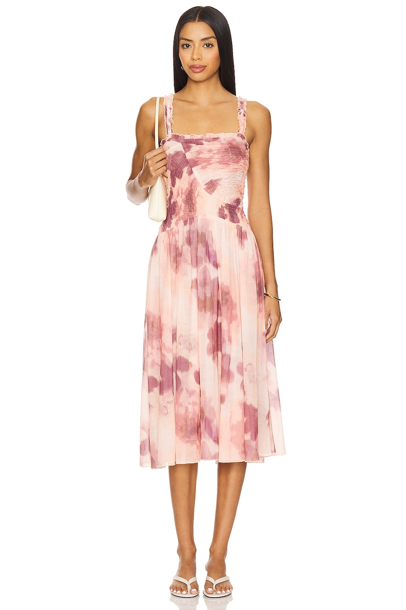 x REVOLVE Tessa Smocked Midi Dress - luluinthesky