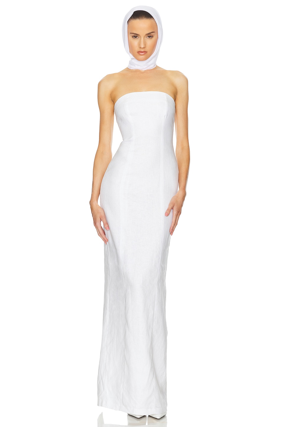 Linen Strapless Maxi Dress - luluinthesky