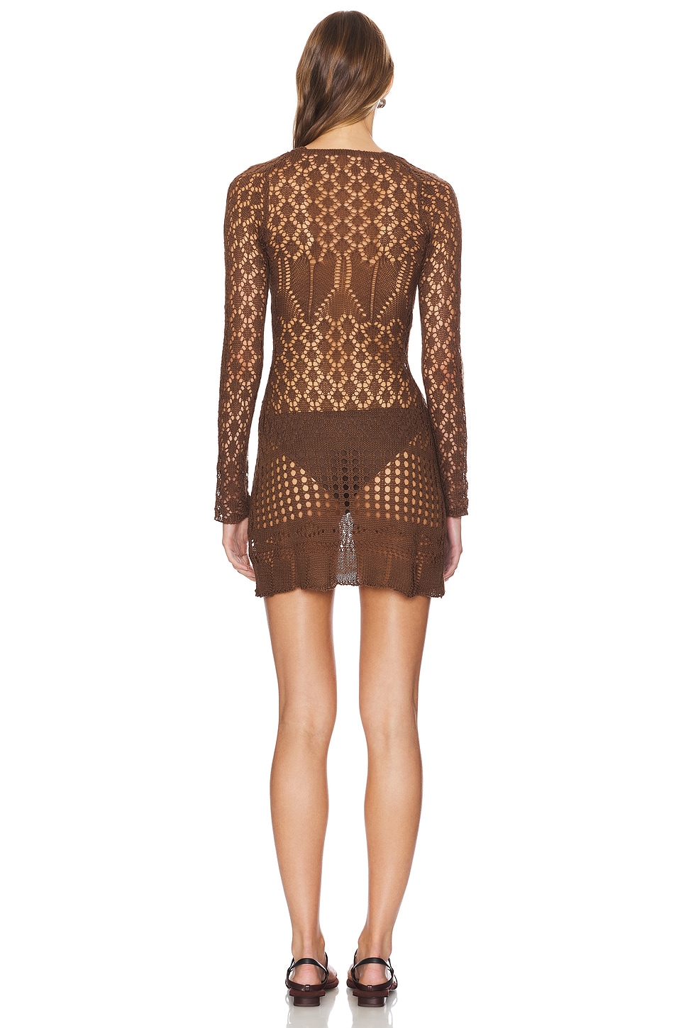 Long Sleeve Crochet Mini Dress - luluinthesky