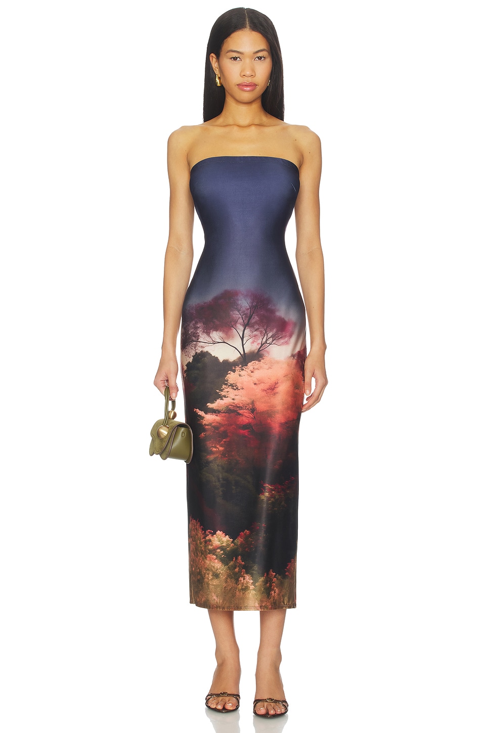 Enigma Strapless Slim Midi Dress - luluinthesky
