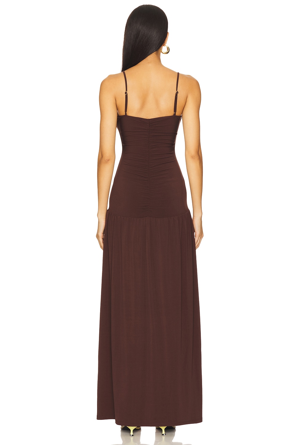 Ruched Front Scoop Maxi Dress - luluinthesky