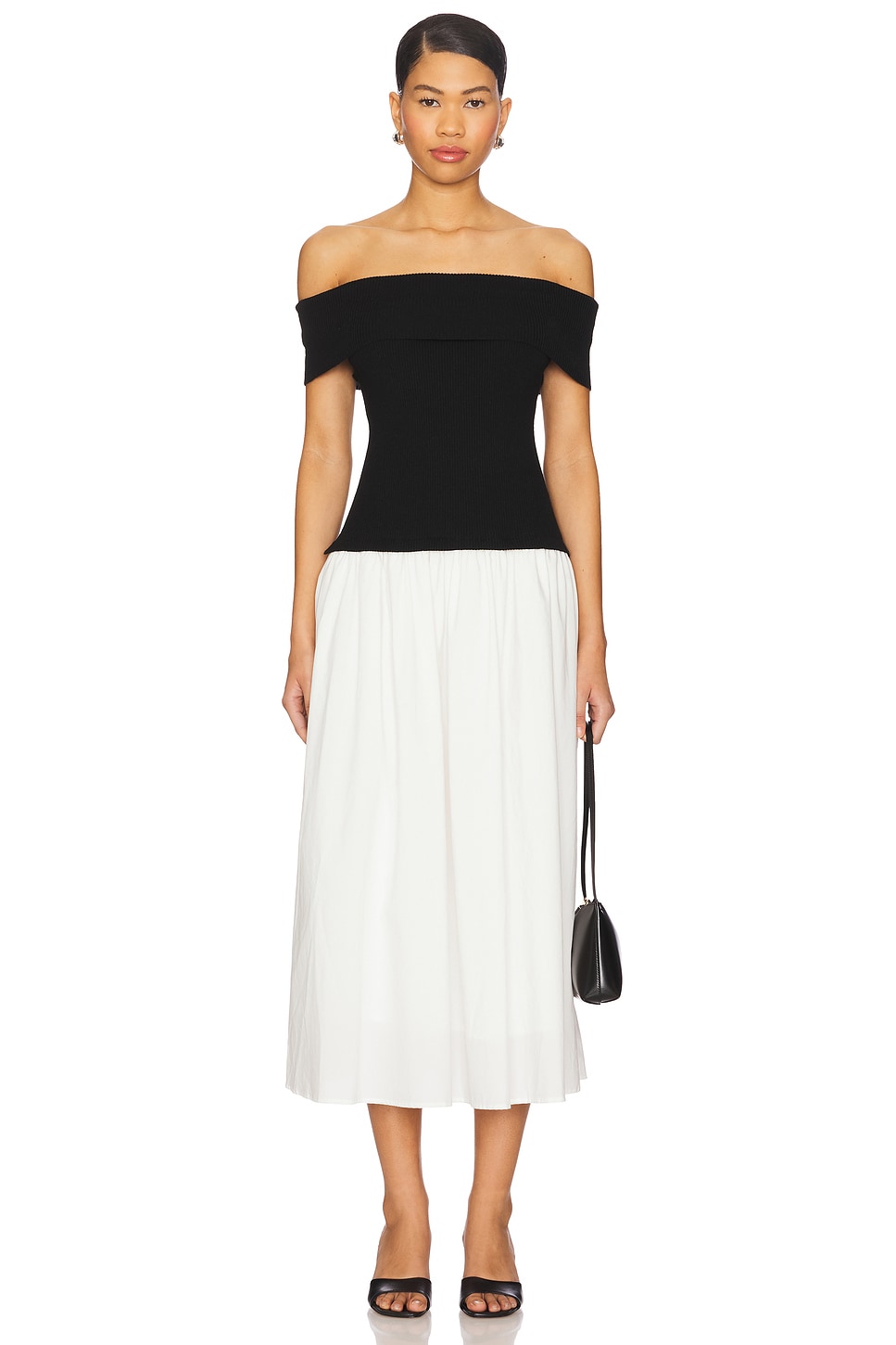 Darcy Mixed Media Off Shoulder Dress - luluinthesky