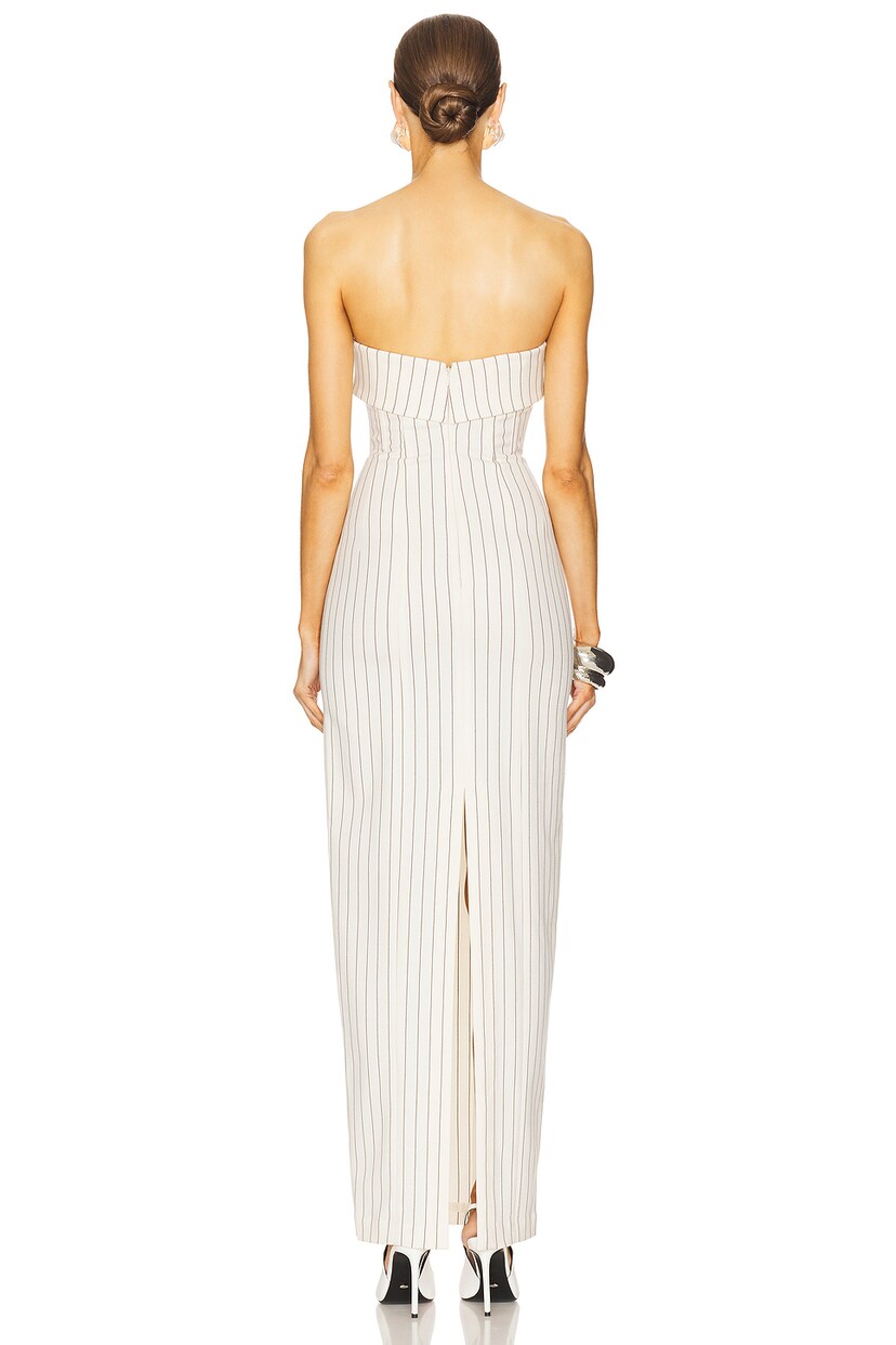 Pinstripe Long Strapless Dress - luluinthesky