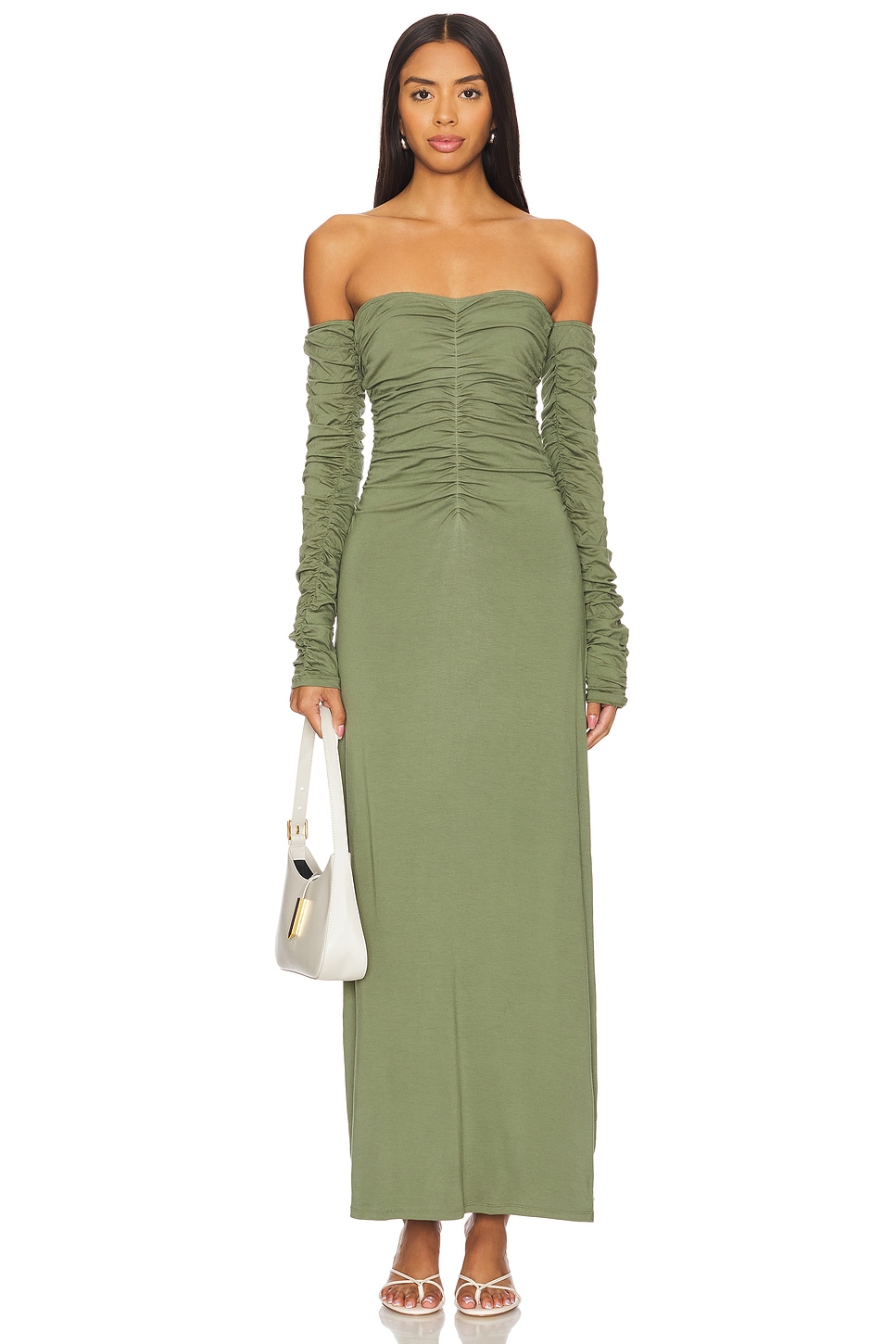 Ruched Long Sleeve Maxi Dress - luluinthesky