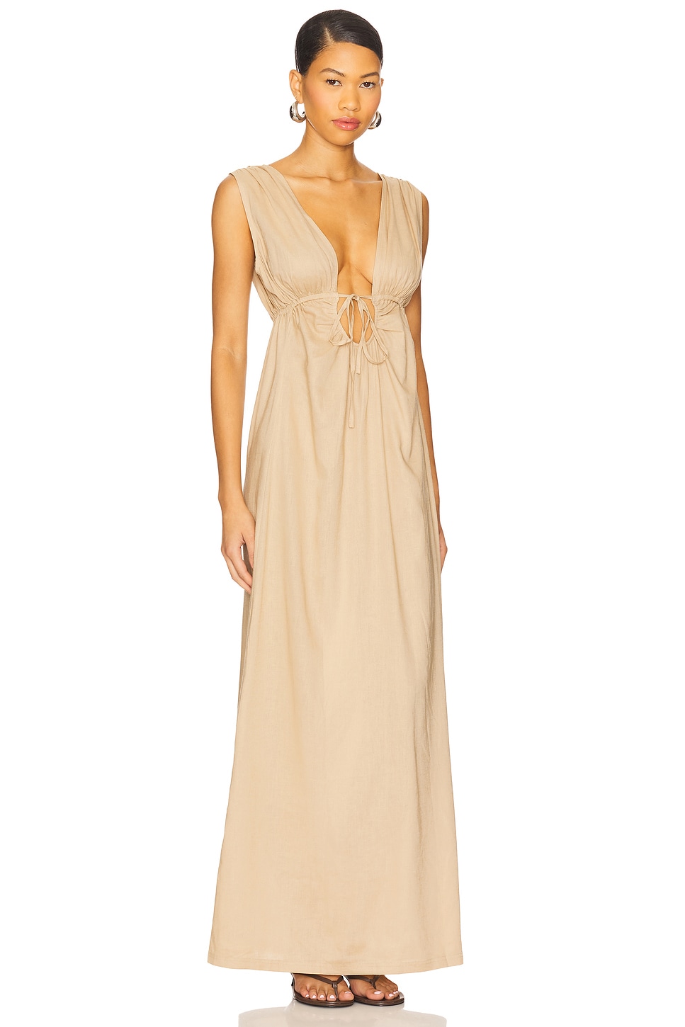 Calli Ruched Front Tie Dress - luluinthesky