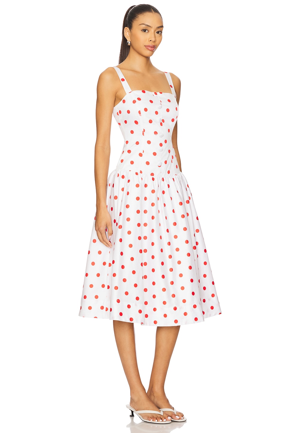 Red Dot Midi Dress - luluinthesky