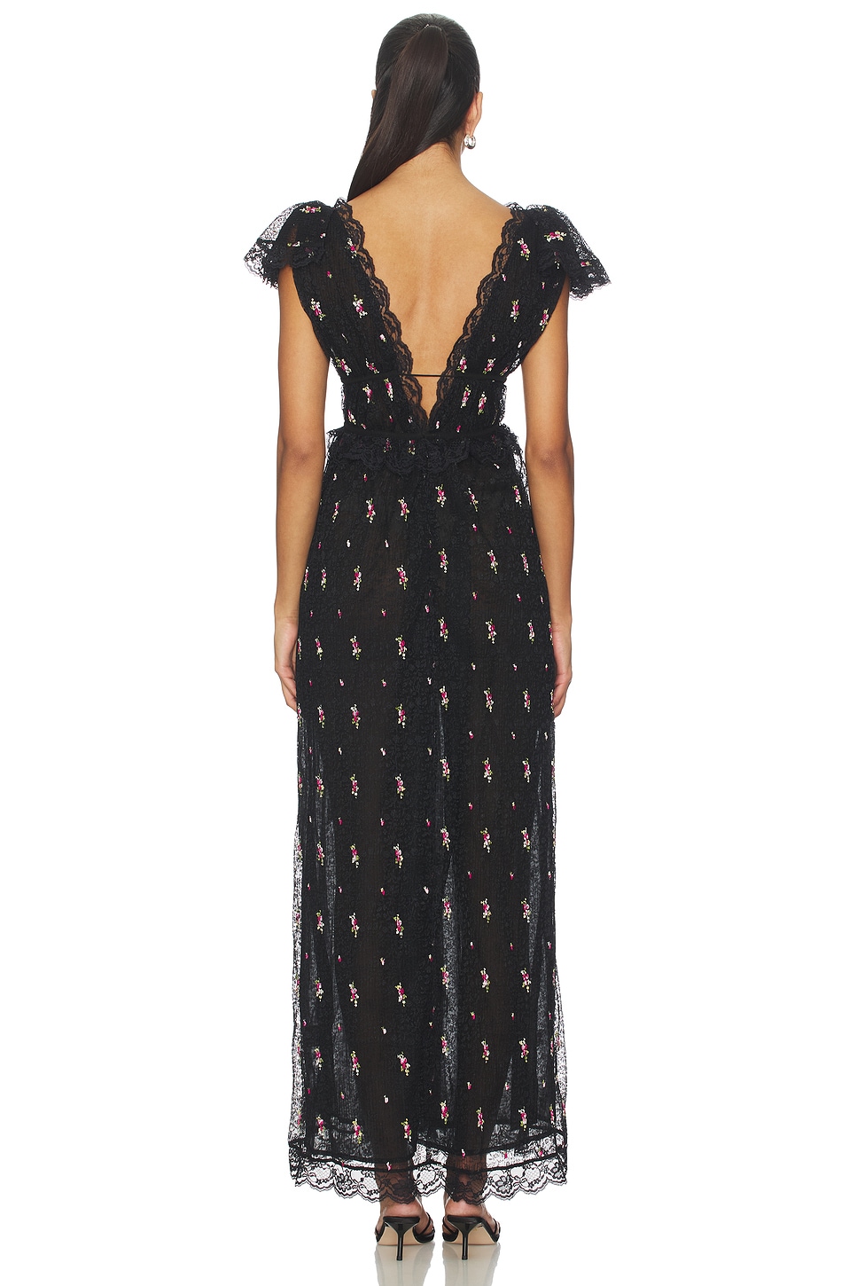 Poppy Pleated Lace Maxi Dress - luluinthesky