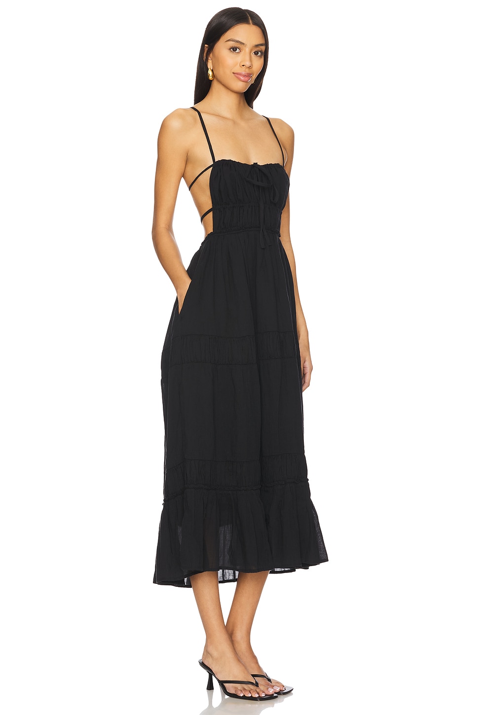 x free-est Taking Sides Maxi Dress In Black - luluinthesky