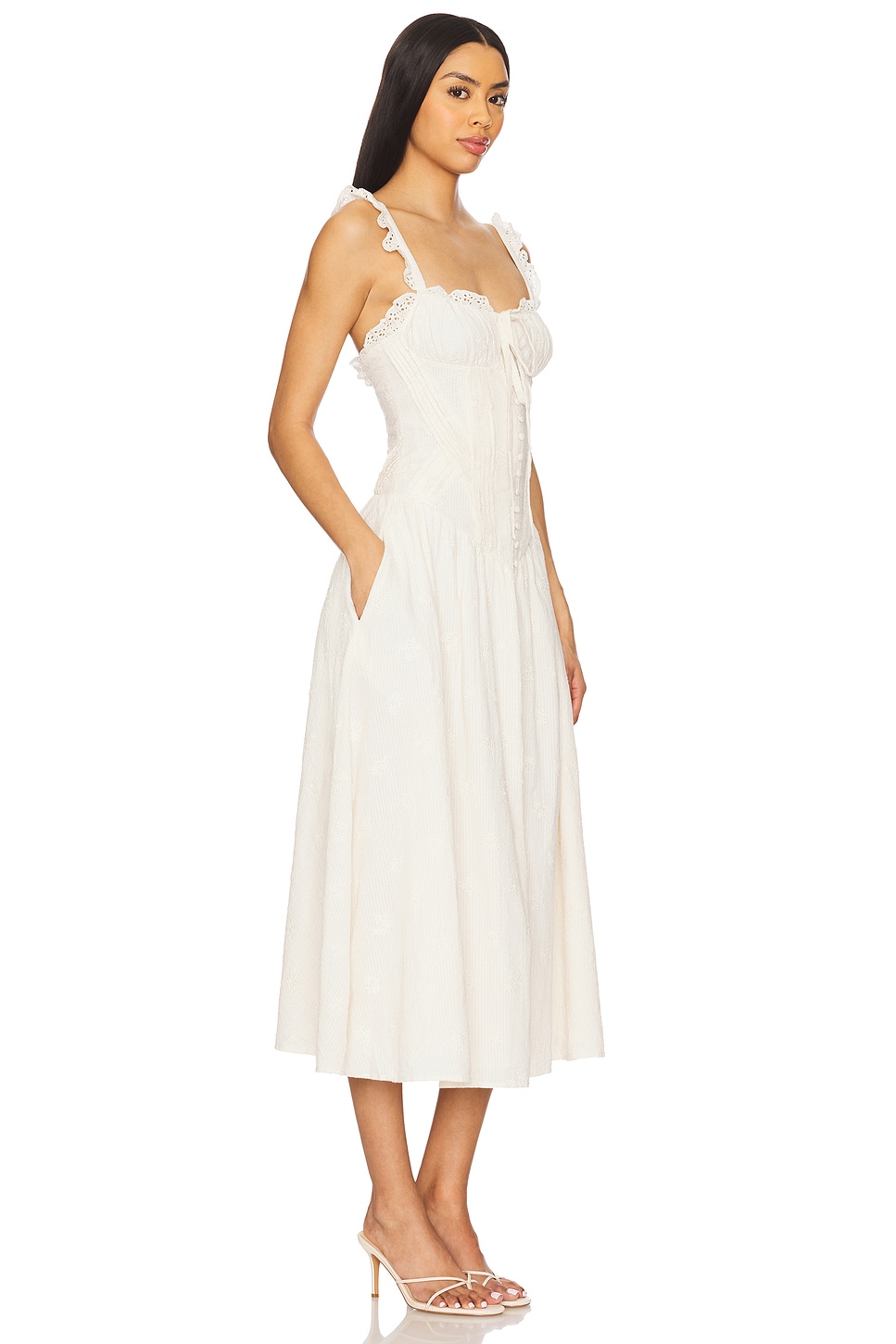 Baby Daisy Poplin Midi Dress - luluinthesky