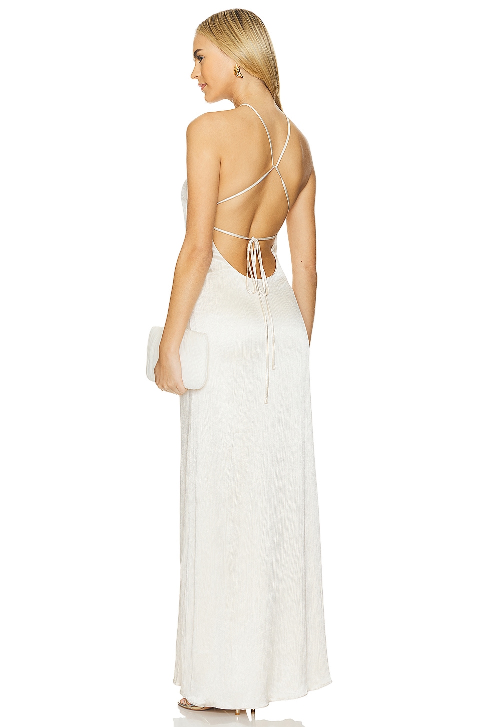 Glossy Halter Maxi Dress - luluinthesky