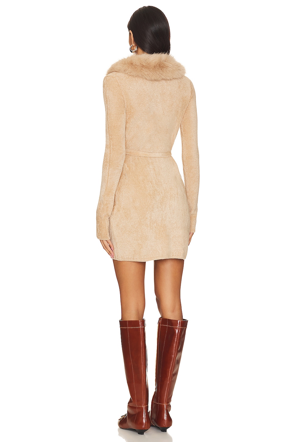 Candella Faux Fur Wrap Dress - luluinthesky