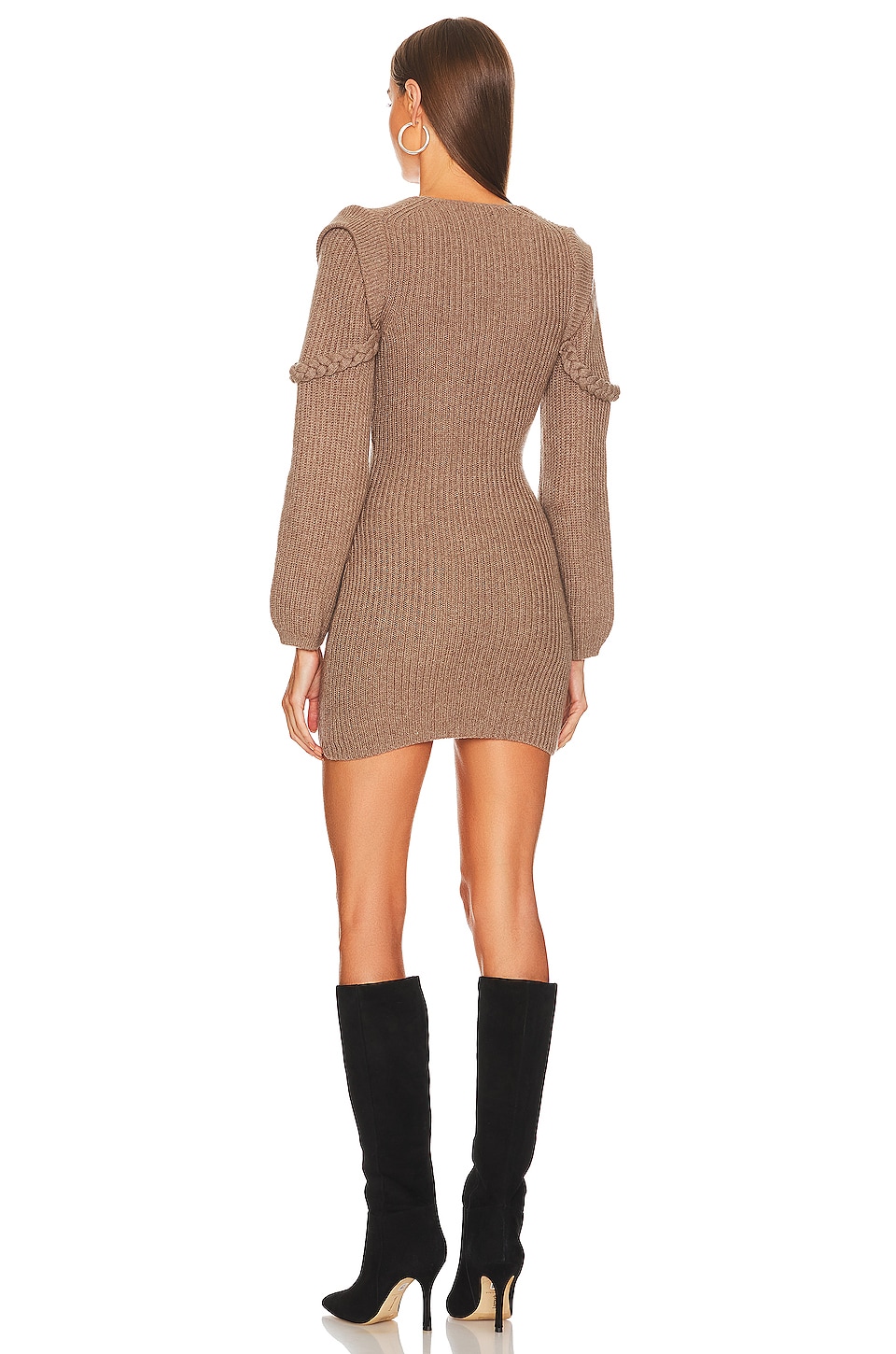 x REVOLVE Malina Deep V Neck Knit Dress - luluinthesky