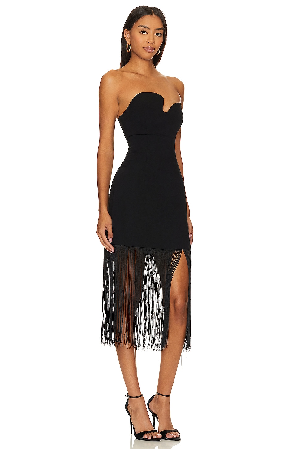 Puzzle Strapless With Fringe Dress - luluinthesky