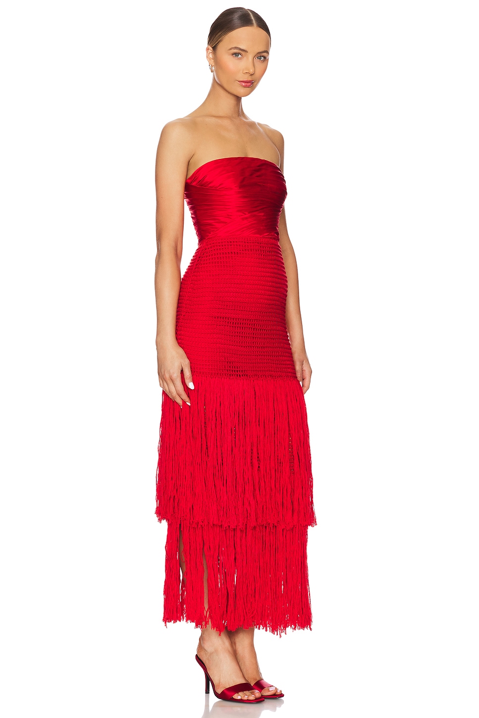 Draped Bustier Dress With Crochet - luluinthesky