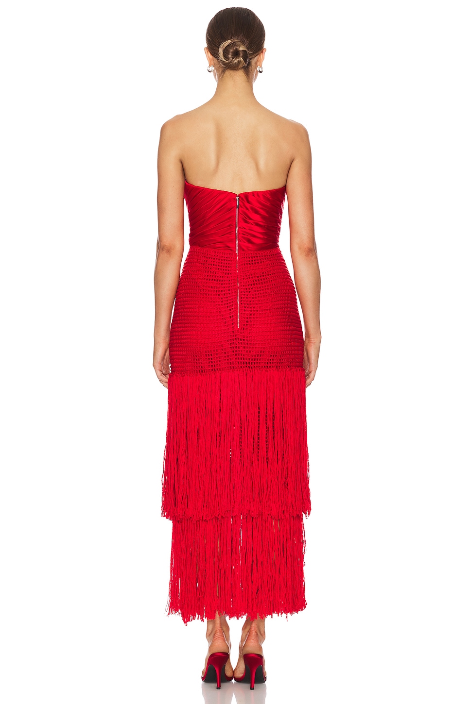 Draped Bustier Dress With Crochet - luluinthesky