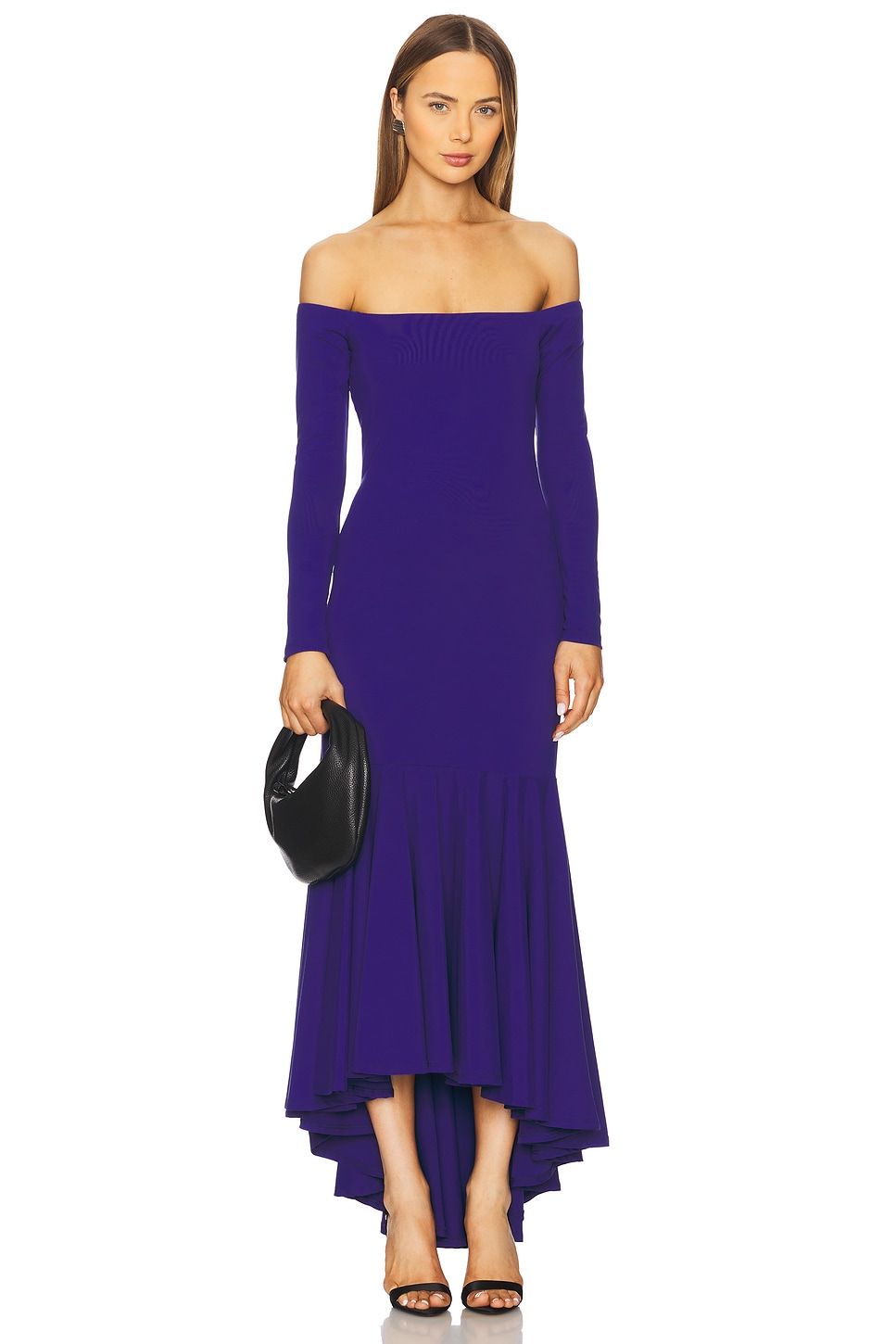 Off Shoulder Long Sleeve High Low Dress - luluinthesky