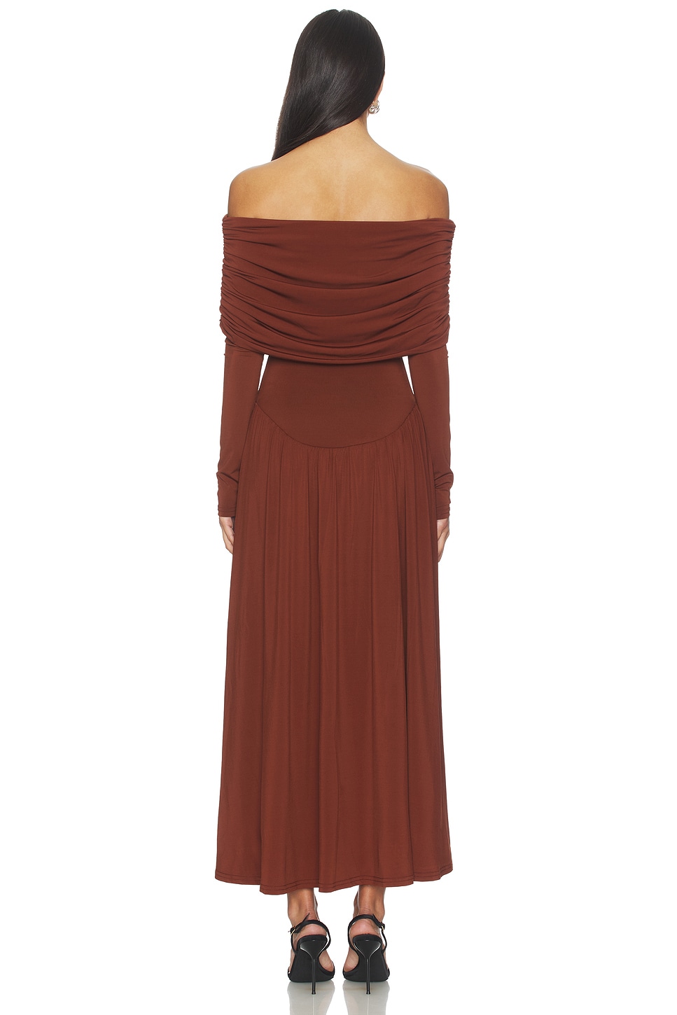 Off Shoulder Ruched Midi Dress - luluinthesky