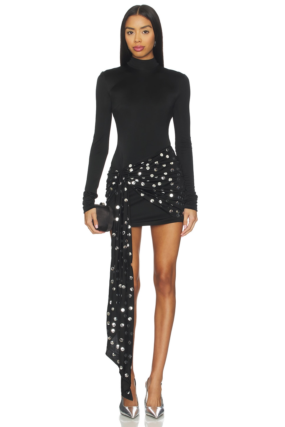 Polka Dot Overlay Detail Mini Dress - luluinthesky