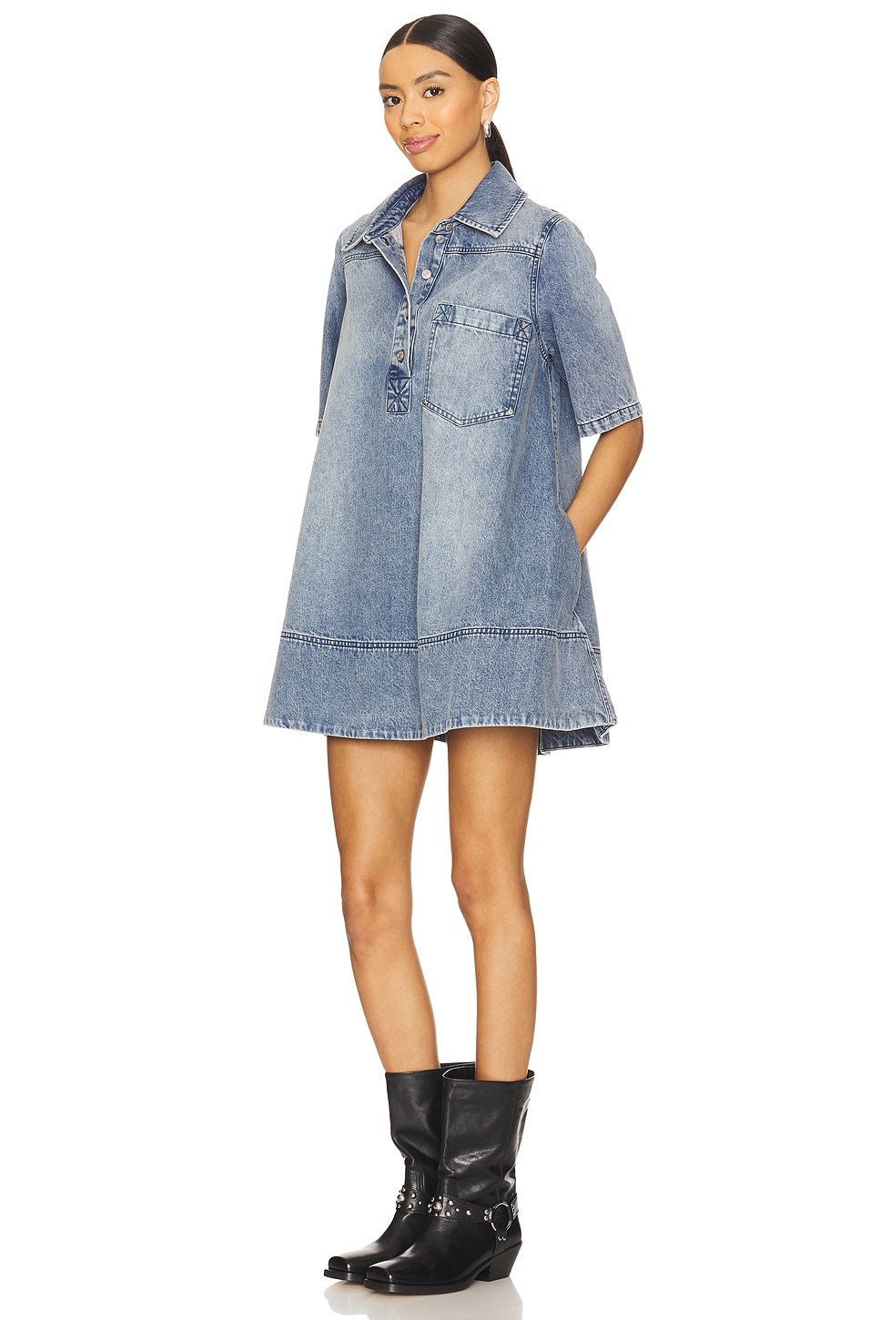 Remino Denim Mini Dress - luluinthesky