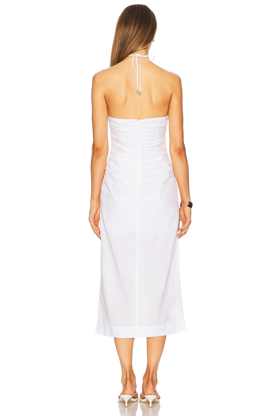 Air Linen Ruched Halter Dress - luluinthesky