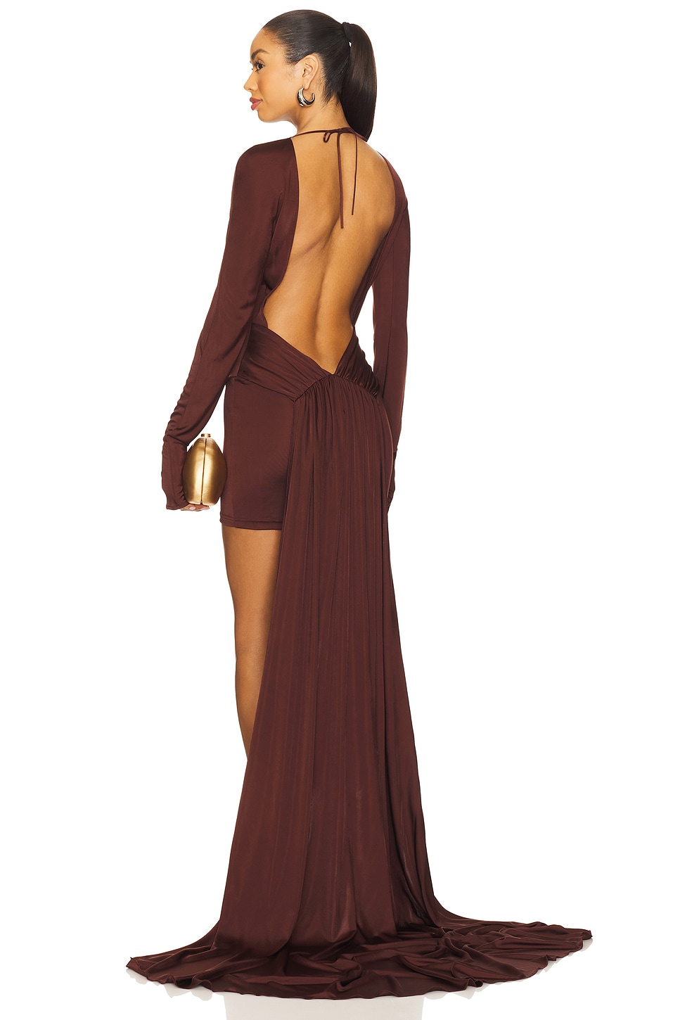 Open Back Long Sleeve Mini Dress - luluinthesky