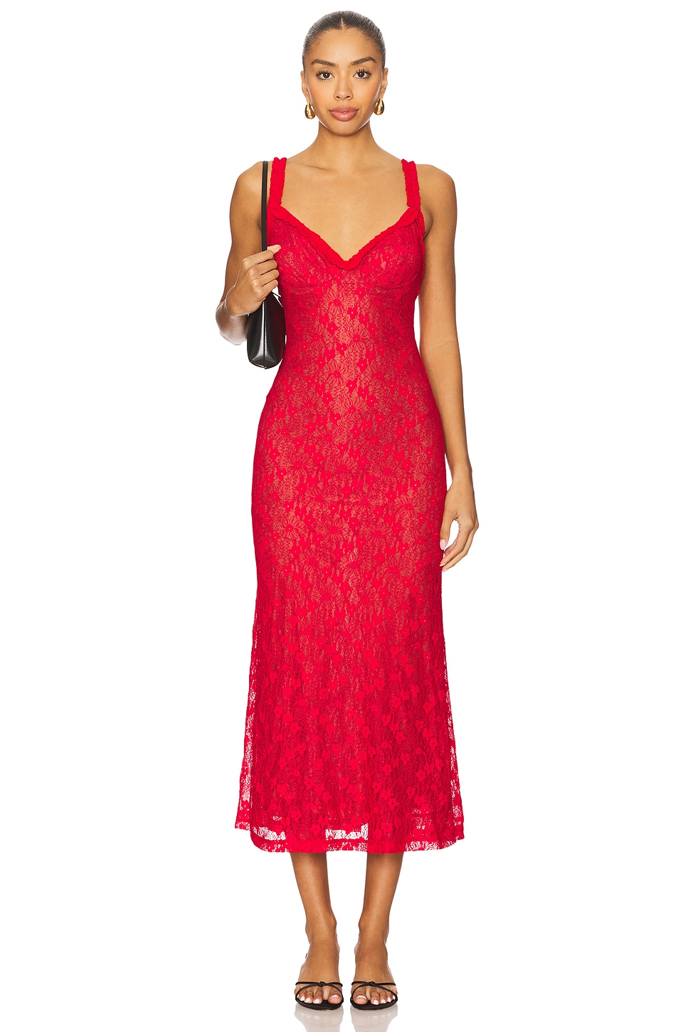 Alegra Stretch Lace Midi Dress - luluinthesky