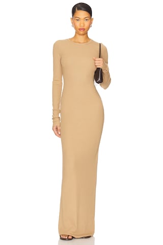 Long Sleeve Crewneck Maxi Dress - luluinthesky
