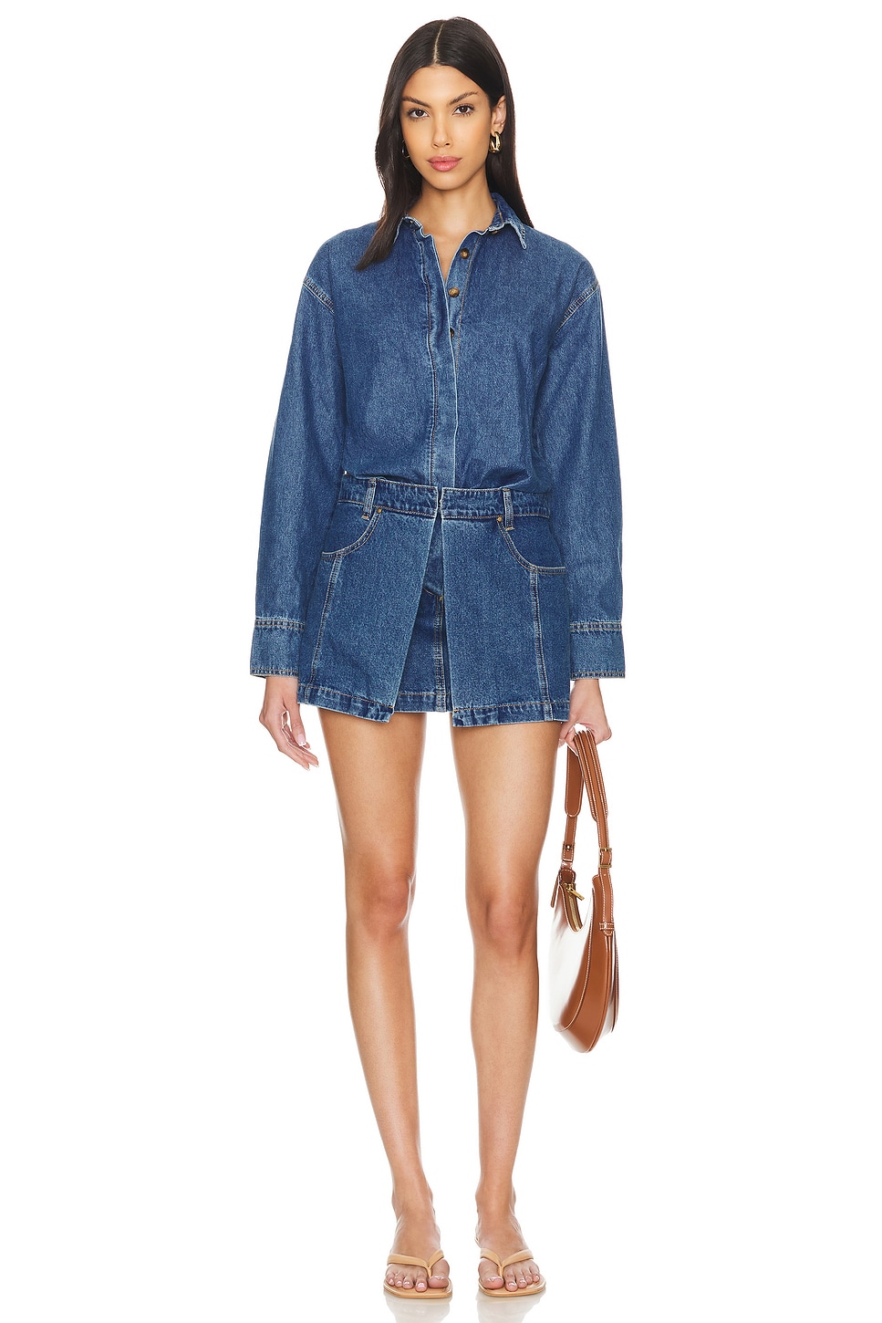 Overturn Denim Mini Dress - luluinthesky