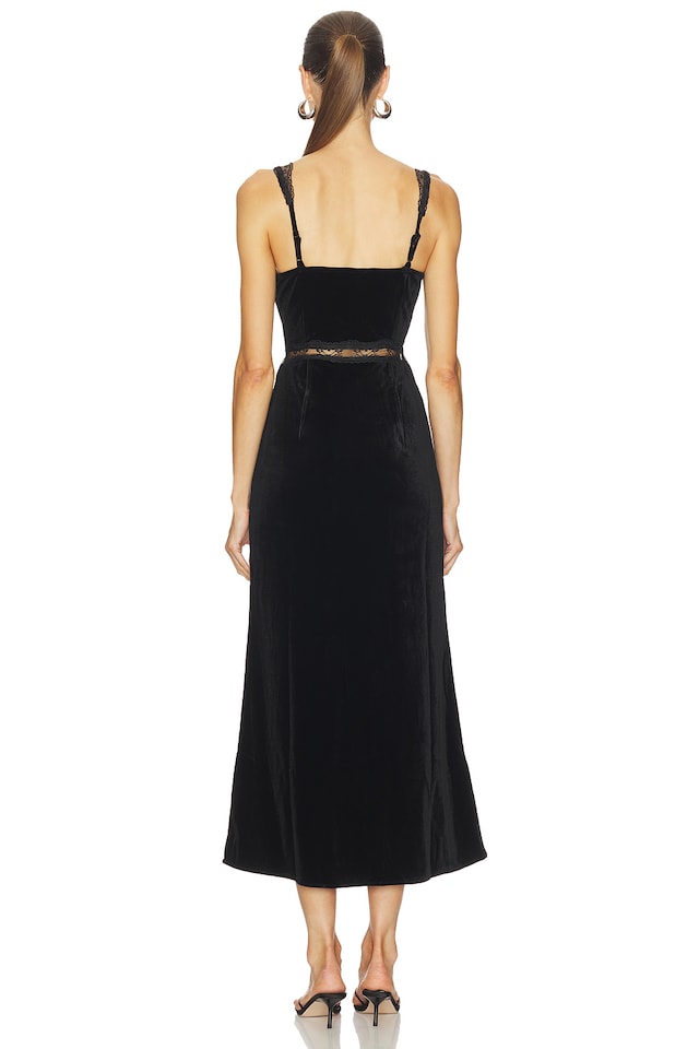 Velvet Lace Insert Dress - luluinthesky