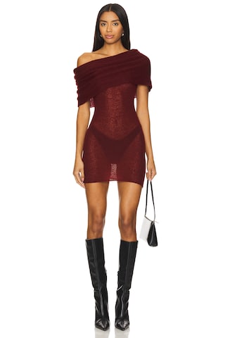 Adele Off The Shoulder Sweater Mini Dress - luluinthesky