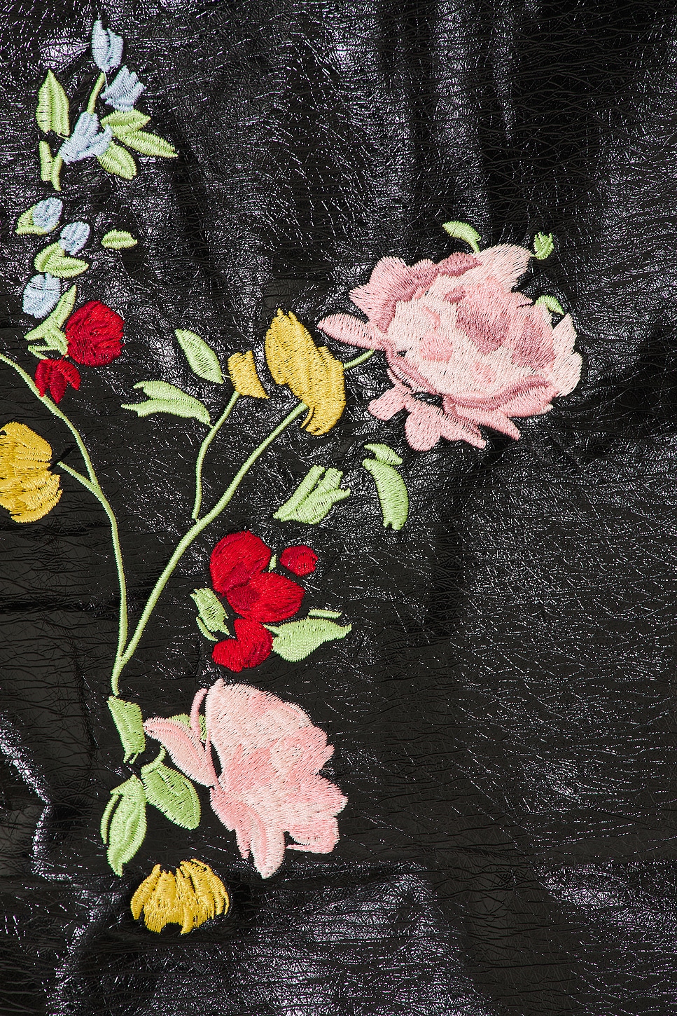 Carolyn Embroidered Vinyl Mini Dress - luluinthesky