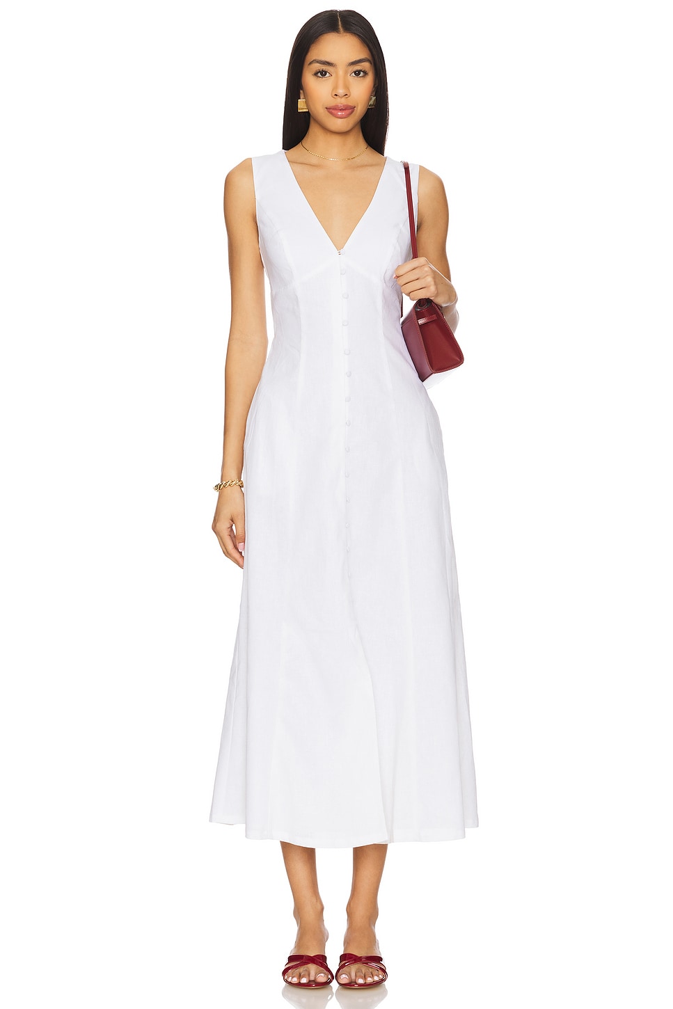 x REVOLVE Cordelia Linen Midi Dress - luluinthesky