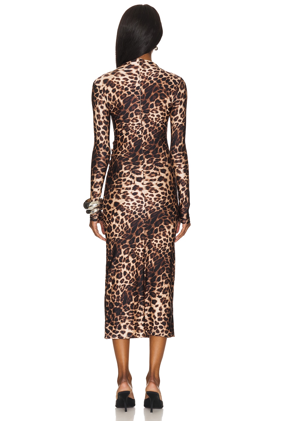 Satin Shine Funnel Neck Midi Dress - luluinthesky