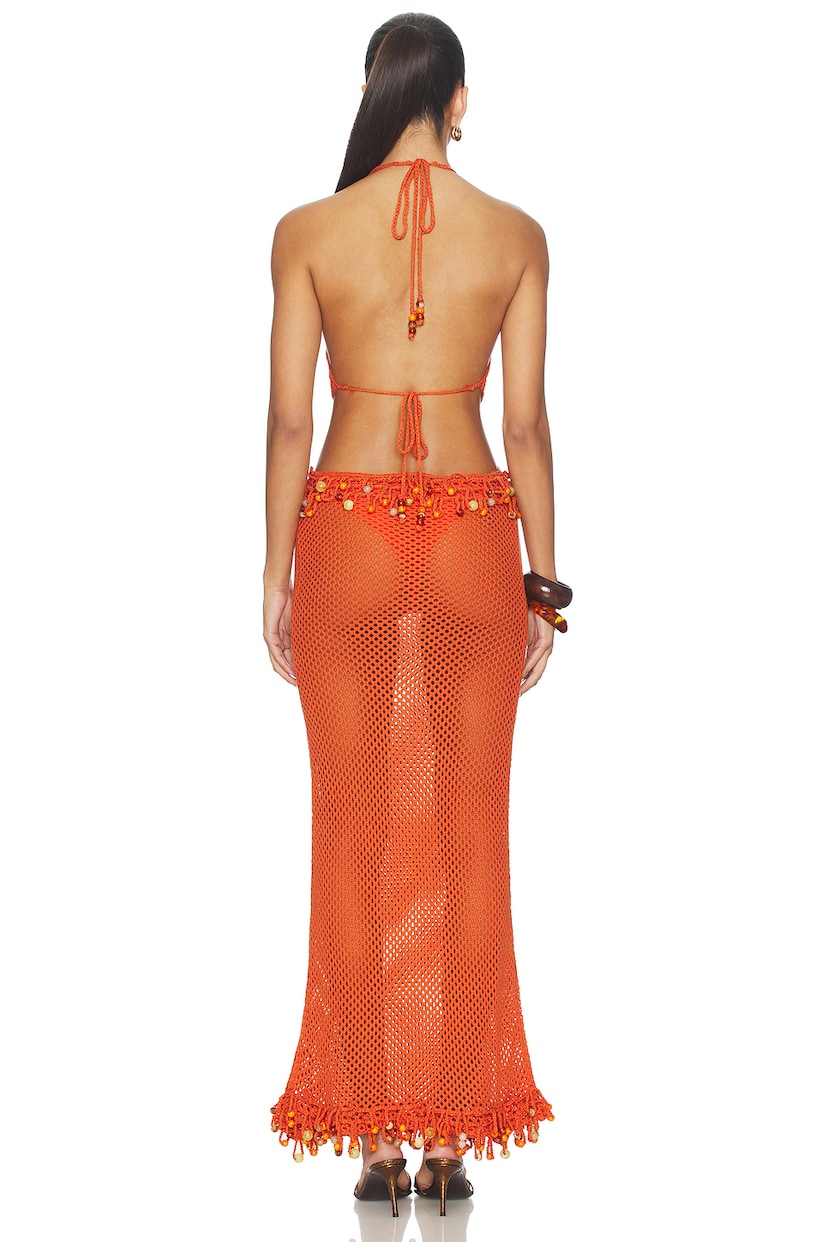 Crochet Bead Trim Maxi Dress - luluinthesky