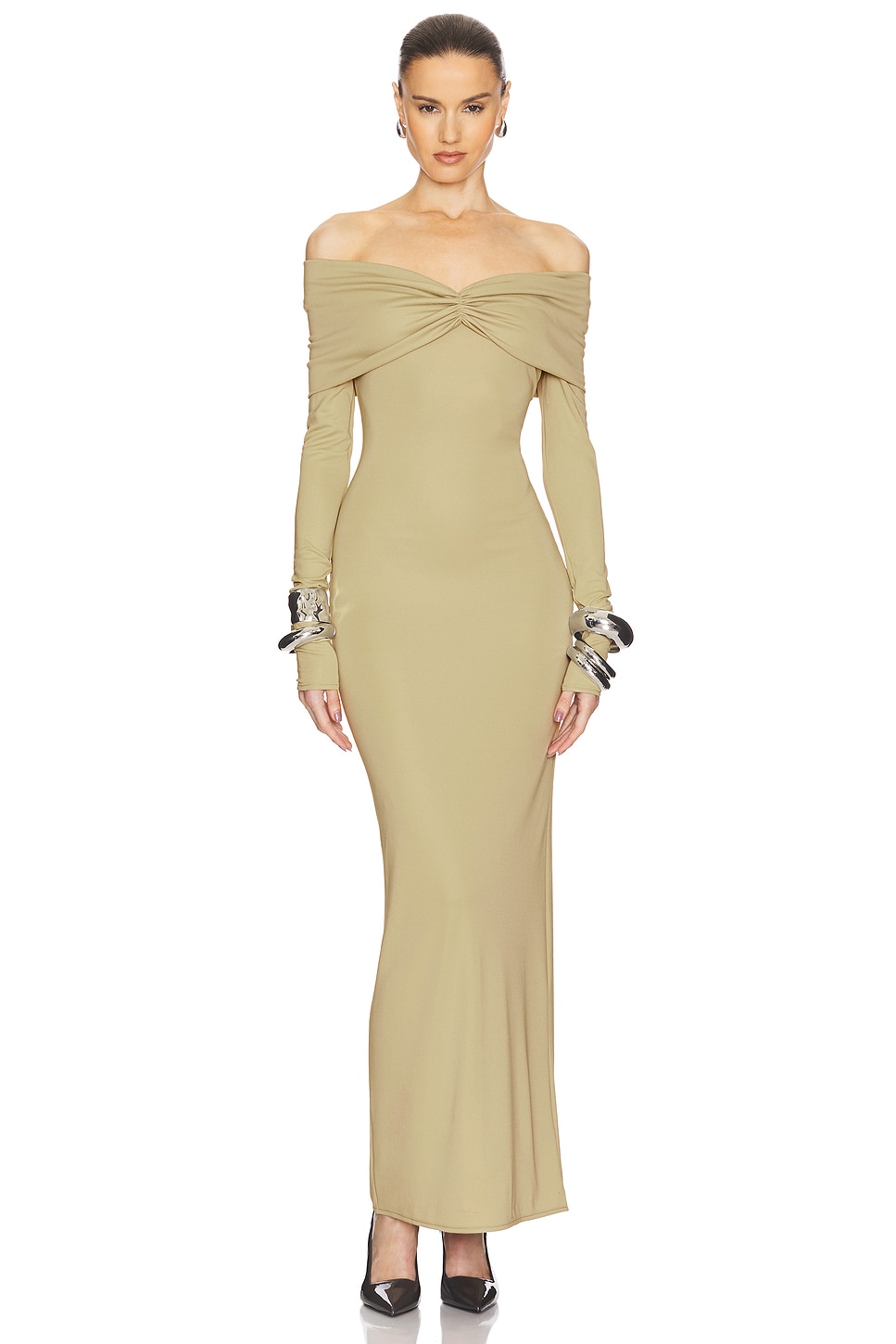 Matte Jersey Off Shoulder Maxi Dress - luluinthesky